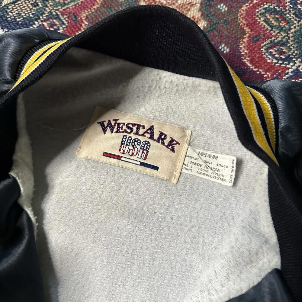 Vintage West Ark Bomber Nylon Jacket American Legion Blue Gold Trim Size M - Picture 3 of 7